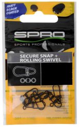 Spro Matt Black Secure Snap & Rolling Swivel