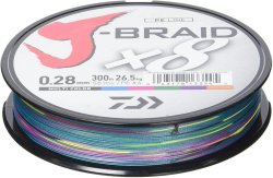 Daiwa J Braid 8 300m Multi Coloured Braid