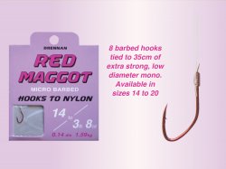 Drennan Red Maggot Hook to Nylon