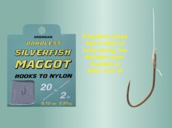Drennan Silverfish Maggot Hook to Nylon
