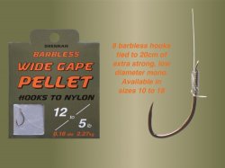 Drennan Wide Gape Pellet Hook To Nylon