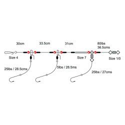 Tronix 3 Hook Clipped Rig