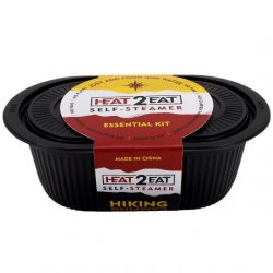 Heat 2 Eat Flameless Ration Self-Steamer with divider Black (Small oval) with 2 HeatStones