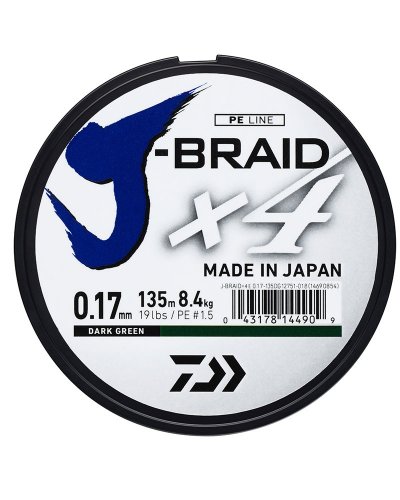 Daiwa J Braid 4 135m Dark Green