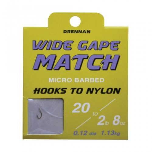 Drennan Wide Gape Match Hook To Nylon